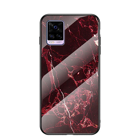 Funda Bumper Silicona Gel Espejo Patron de Moda Carcasa LS2 para Vivo V20 (2021) Rojo