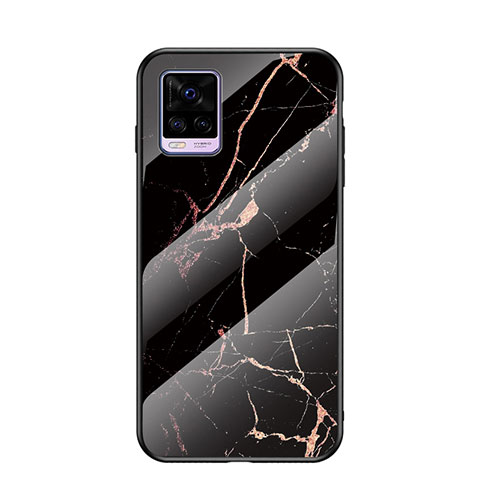 Funda Bumper Silicona Gel Espejo Patron de Moda Carcasa LS2 para Vivo V20 Oro y Negro