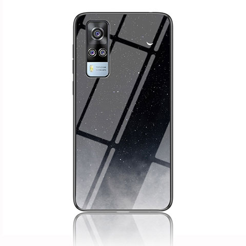 Funda Bumper Silicona Gel Espejo Patron de Moda Carcasa LS2 para Vivo Y53s 4G Gris