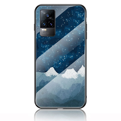 Funda Bumper Silicona Gel Espejo Patron de Moda Carcasa LS2 para Vivo Y73 (2021) Azul