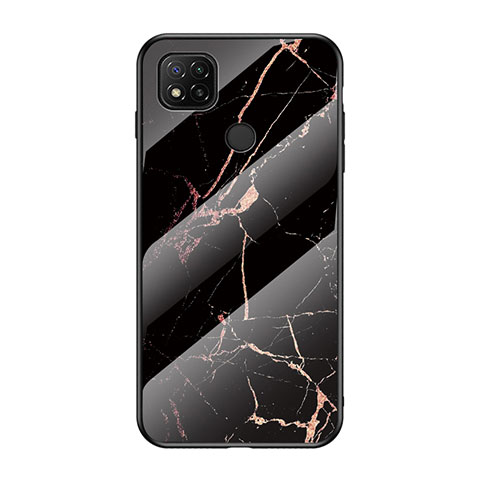 Funda Bumper Silicona Gel Espejo Patron de Moda Carcasa LS2 para Xiaomi POCO C3 Oro y Negro