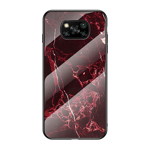 Funda Bumper Silicona Gel Espejo Patron de Moda Carcasa LS2 para Xiaomi Poco X3 NFC Rojo