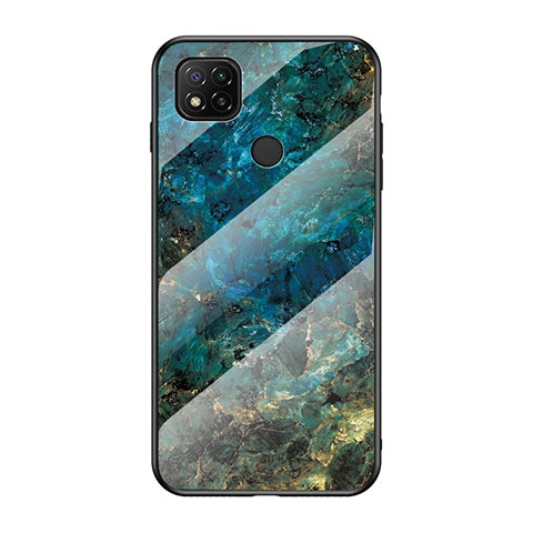 Funda Bumper Silicona Gel Espejo Patron de Moda Carcasa LS2 para Xiaomi Redmi 9 India Azul