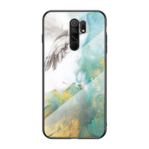 Funda Bumper Silicona Gel Espejo Patron de Moda Carcasa LS2 para Xiaomi Redmi 9 Prime India Verde