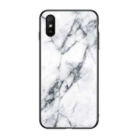 Funda Bumper Silicona Gel Espejo Patron de Moda Carcasa LS2 para Xiaomi Redmi 9A Blanco