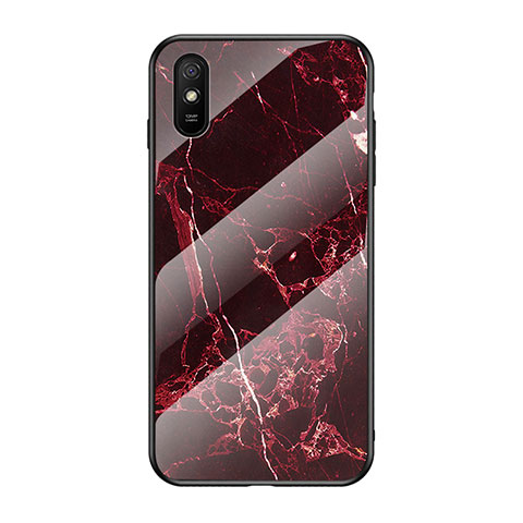 Funda Bumper Silicona Gel Espejo Patron de Moda Carcasa LS2 para Xiaomi Redmi 9A Rojo