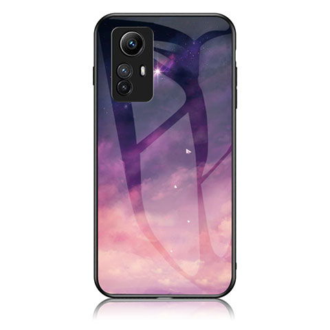 Funda Bumper Silicona Gel Espejo Patron de Moda Carcasa LS2 para Xiaomi Redmi Note 12S Morado