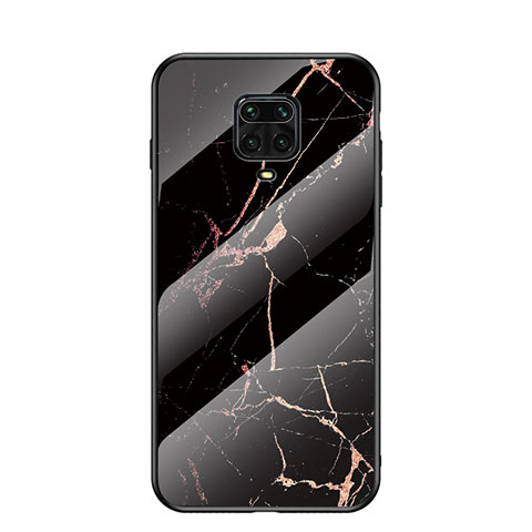 Funda Bumper Silicona Gel Espejo Patron de Moda Carcasa LS2 para Xiaomi Redmi Note 9 Pro Max Oro y Negro