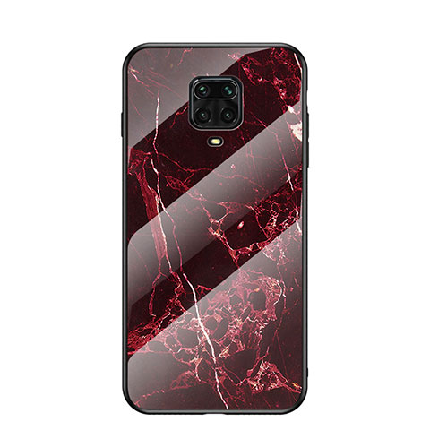 Funda Bumper Silicona Gel Espejo Patron de Moda Carcasa LS2 para Xiaomi Redmi Note 9 Pro Rojo