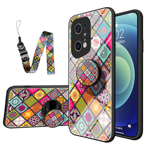 Funda Bumper Silicona Gel Espejo Patron de Moda Carcasa LS3 para Oppo Find X5 Pro 5G Multicolor