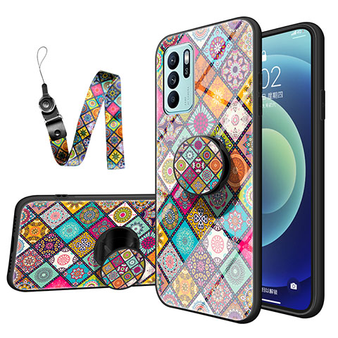 Funda Bumper Silicona Gel Espejo Patron de Moda Carcasa LS3 para Oppo Reno6 Z 5G Multicolor