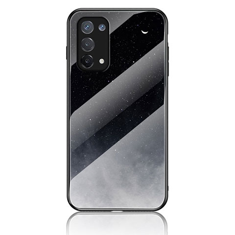 Funda Bumper Silicona Gel Espejo Patron de Moda Carcasa LS4 para Oppo A74 5G Gris