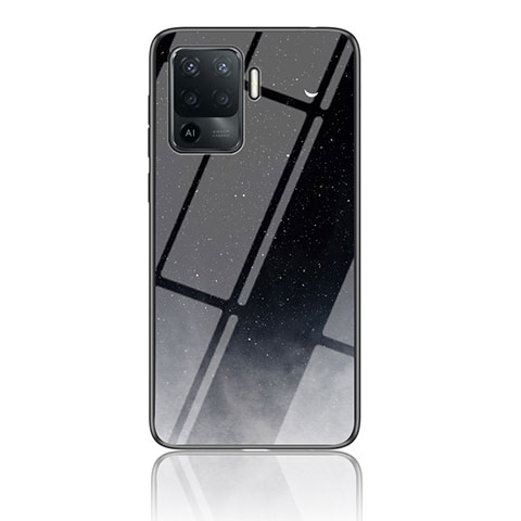 Funda Bumper Silicona Gel Espejo Patron de Moda Carcasa LS4 para Oppo A94 4G Gris