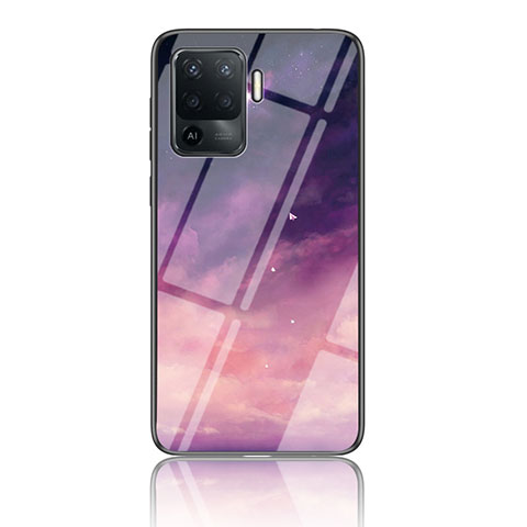 Funda Bumper Silicona Gel Espejo Patron de Moda Carcasa LS4 para Oppo A94 4G Morado