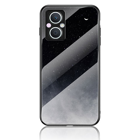 Funda Bumper Silicona Gel Espejo Patron de Moda Carcasa LS4 para Oppo A96 5G Gris