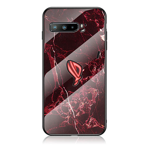 Funda Bumper Silicona Gel Espejo Patron de Moda Carcasa para Asus ROG Phone 3 Rojo