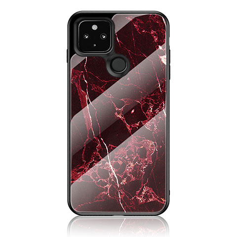 Funda Bumper Silicona Gel Espejo Patron de Moda Carcasa para Google Pixel 5 Rojo