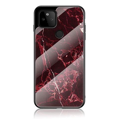 Funda Bumper Silicona Gel Espejo Patron de Moda Carcasa para Google Pixel 5a 5G Rojo