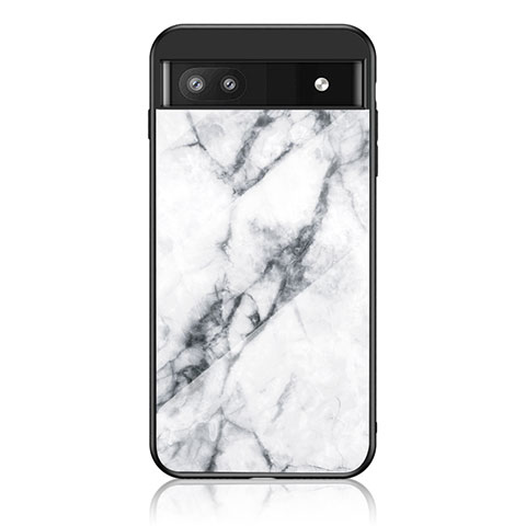 Funda Bumper Silicona Gel Espejo Patron de Moda Carcasa para Google Pixel 6a 5G Blanco