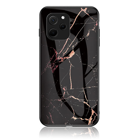 Funda Bumper Silicona Gel Espejo Patron de Moda Carcasa para Huawei Enjoy 50z Oro y Negro