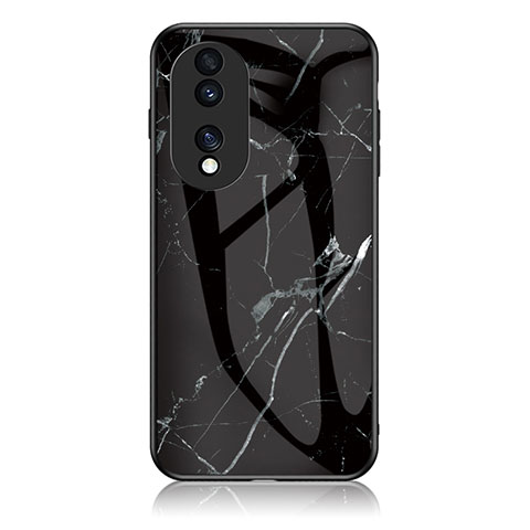 Funda Bumper Silicona Gel Espejo Patron de Moda Carcasa para Huawei Honor 70 Pro+ Plus 5G Negro