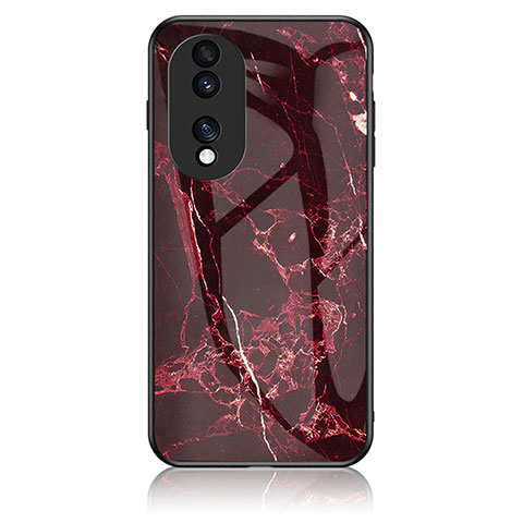 Funda Bumper Silicona Gel Espejo Patron de Moda Carcasa para Huawei Honor 70 Pro+ Plus 5G Rojo