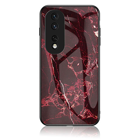 Funda Bumper Silicona Gel Espejo Patron de Moda Carcasa para Huawei Honor 80 5G Rojo