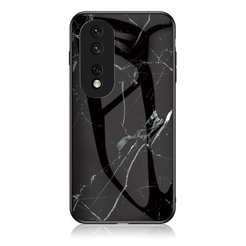 Funda Bumper Silicona Gel Espejo Patron de Moda Carcasa para Huawei Honor 80 Pro 5G Negro