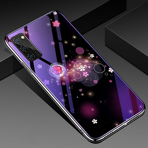 Funda Bumper Silicona Gel Espejo Patron de Moda Carcasa para Huawei Honor V30 5G Morado