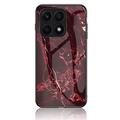 Funda Bumper Silicona Gel Espejo Patron de Moda Carcasa para Huawei Honor X8 5G Rojo