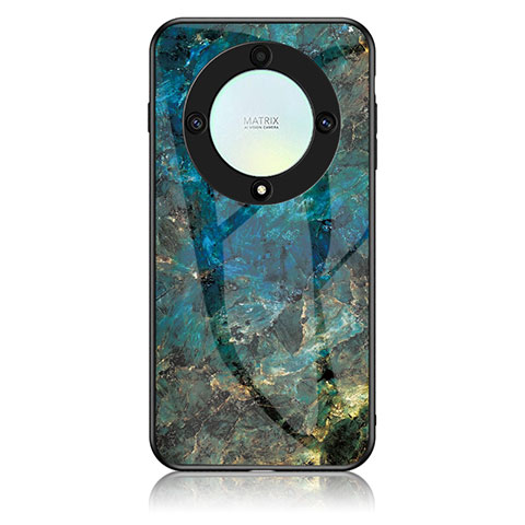 Funda Bumper Silicona Gel Espejo Patron de Moda Carcasa para Huawei Honor X9a 5G Azul