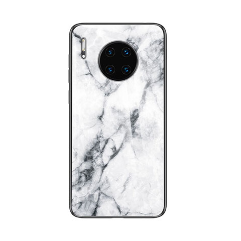 Funda Bumper Silicona Gel Espejo Patron de Moda Carcasa para Huawei Mate 30 Pro 5G Blanco