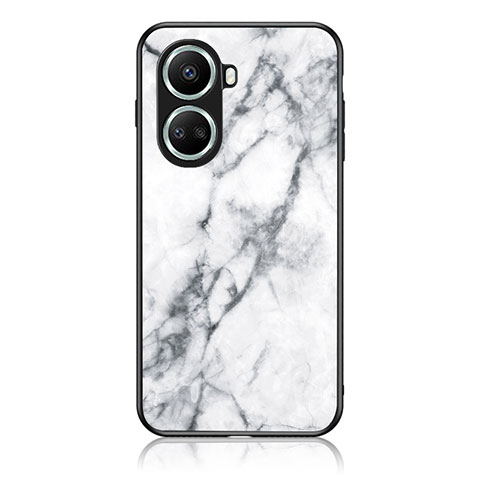 Funda Bumper Silicona Gel Espejo Patron de Moda Carcasa para Huawei Nova 10 SE Blanco