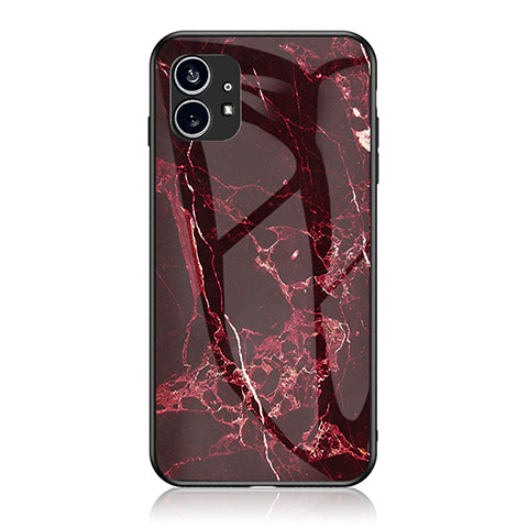 Funda Bumper Silicona Gel Espejo Patron de Moda Carcasa para Nothing Phone 1 Rojo