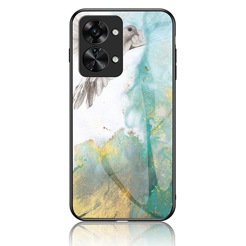 Funda Bumper Silicona Gel Espejo Patron de Moda Carcasa para OnePlus Nord 2T 5G Verde