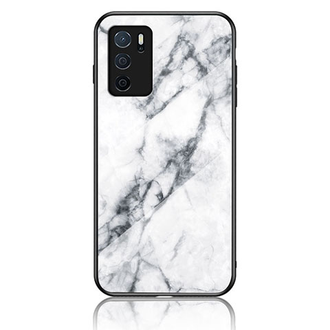 Funda Bumper Silicona Gel Espejo Patron de Moda Carcasa para Oppo A16 Blanco