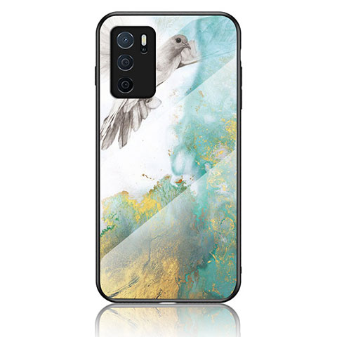 Funda Bumper Silicona Gel Espejo Patron de Moda Carcasa para Oppo A16 Verde