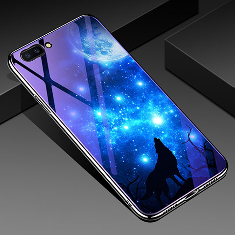 Funda Bumper Silicona Gel Espejo Patron de Moda Carcasa para Oppo A5 Azul Cielo