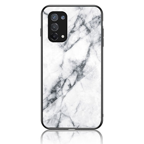 Funda Bumper Silicona Gel Espejo Patron de Moda Carcasa para Oppo A54 5G Blanco