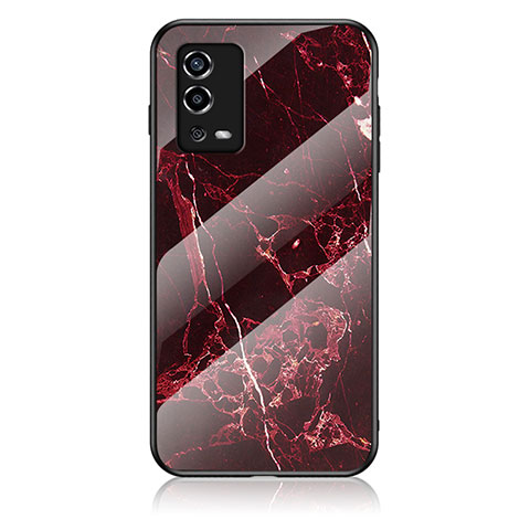 Funda Bumper Silicona Gel Espejo Patron de Moda Carcasa para Oppo A55 4G Rojo