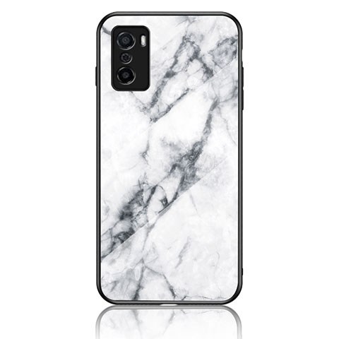 Funda Bumper Silicona Gel Espejo Patron de Moda Carcasa para Oppo A55S 5G Blanco