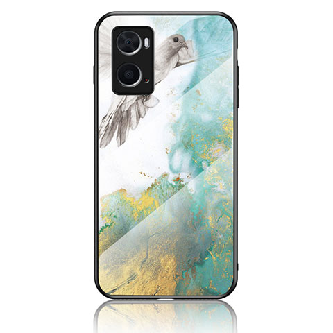 Funda Bumper Silicona Gel Espejo Patron de Moda Carcasa para Oppo A76 Verde