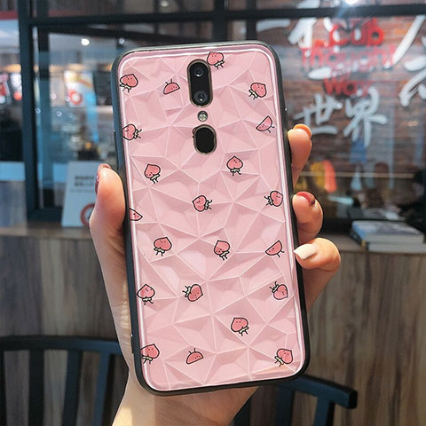 Funda Bumper Silicona Gel Espejo Patron de Moda Carcasa para Oppo A9 Rosa