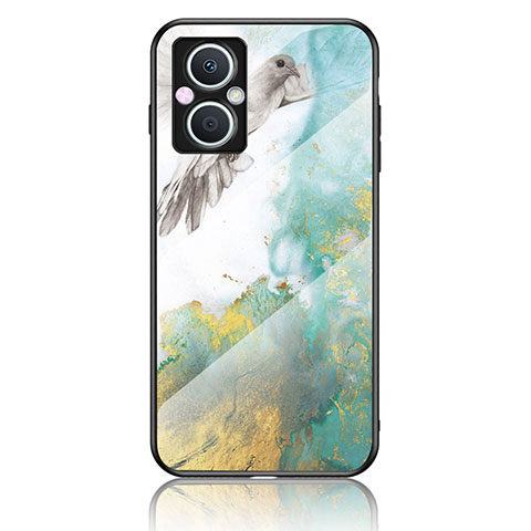 Funda Bumper Silicona Gel Espejo Patron de Moda Carcasa para Oppo A96 5G Verde