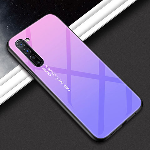 Funda Bumper Silicona Gel Espejo Patron de Moda Carcasa para Oppo F15 Morado