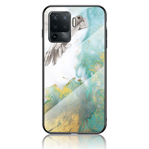 Funda Bumper Silicona Gel Espejo Patron de Moda Carcasa para Oppo F19 Pro Verde