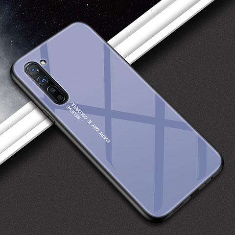 Funda Bumper Silicona Gel Espejo Patron de Moda Carcasa para Oppo Find X2 Lite Gris