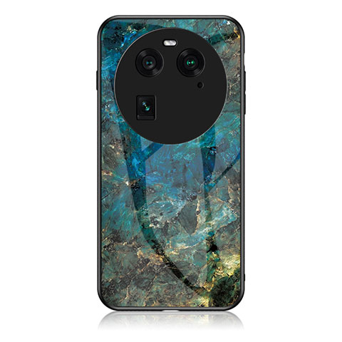 Funda Bumper Silicona Gel Espejo Patron de Moda Carcasa para Oppo Find X6 5G Azul