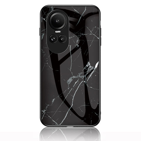 Funda Bumper Silicona Gel Espejo Patron de Moda Carcasa para Oppo Reno10 5G Negro