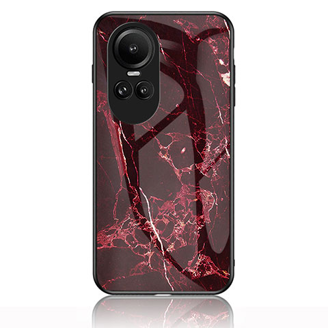 Funda Bumper Silicona Gel Espejo Patron de Moda Carcasa para Oppo Reno10 Pro 5G Rojo